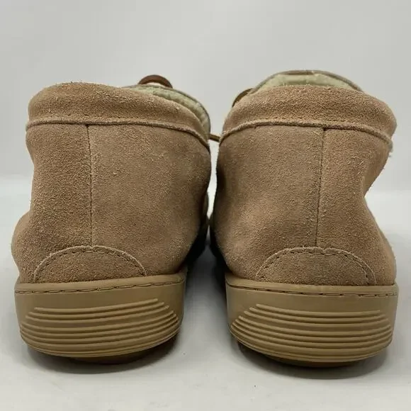 Cabelas Suede Sherpa Slippers Mens Size 12 M Cozy Cabincore Neutral - Picture 4 of 12